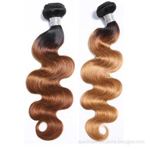 SPARK Ombre Remy Human Hair Bundles Straight Body Deep Bouncy Loose Water Wave Kinky Yaki Afro Curly Factory Wholesale Cheap